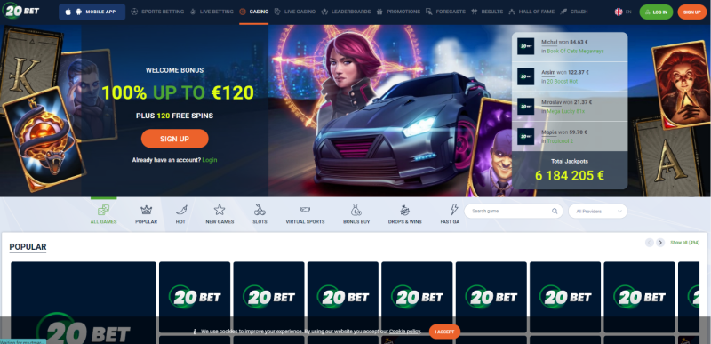 20bet: The Best Online Casino Site In India For Big Jackpots And Exciting Games