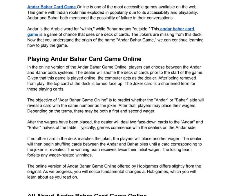 Andar Bahar Strategies