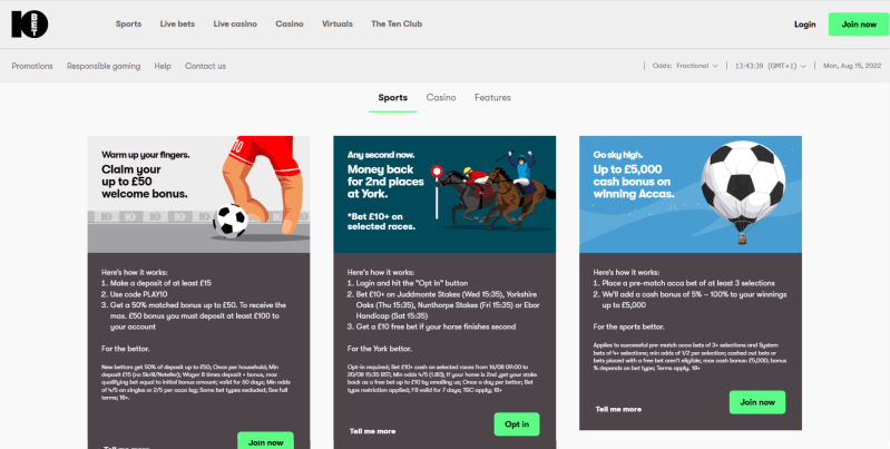 Bet On Your Luck With 10bet Casino In India