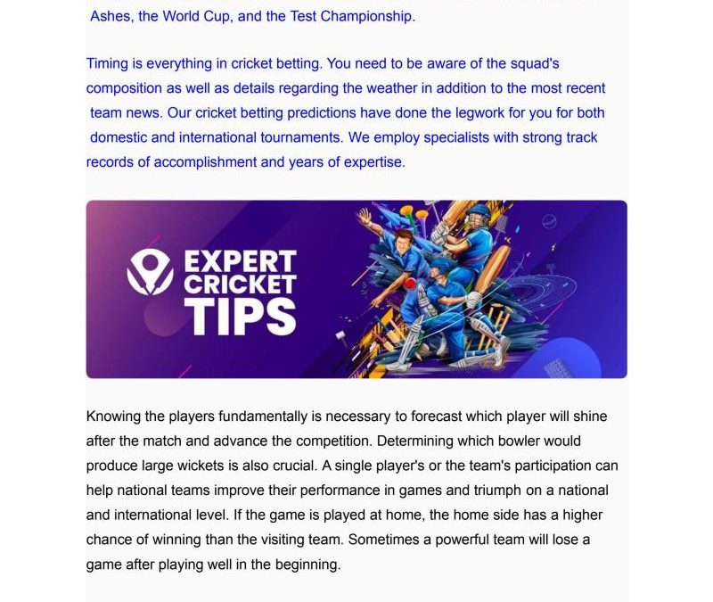 Cricket Betting Prediction