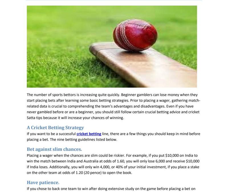 Cricket Betting Tips