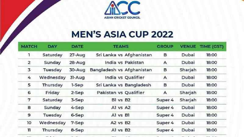 Cricket Time Table India
