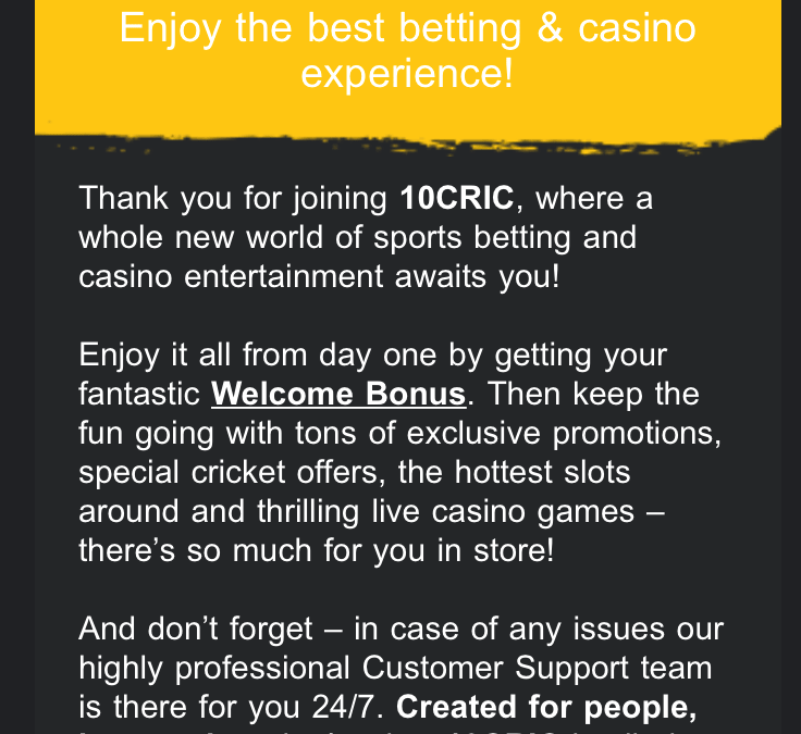 Experience The Thrill Of Casino Gaming With 10cric