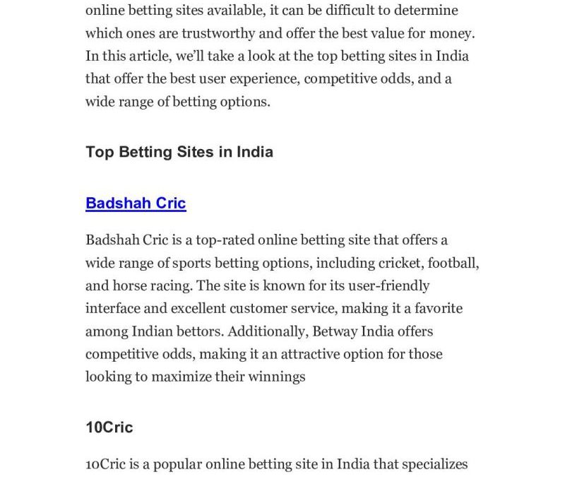 Indian Betting Sites