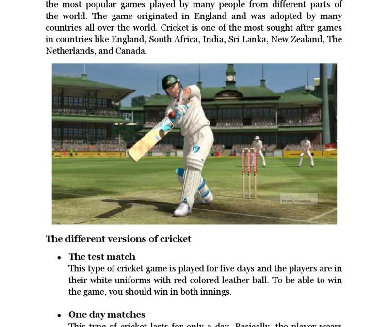 Information Of Cricket