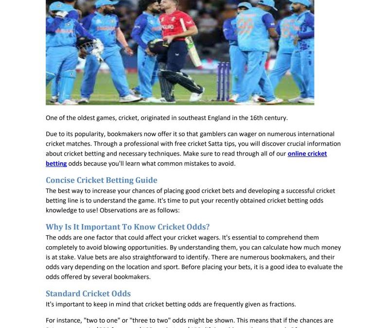 Odds Cricket