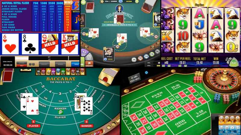 Online casino poker game showing cards and chips on digital platform