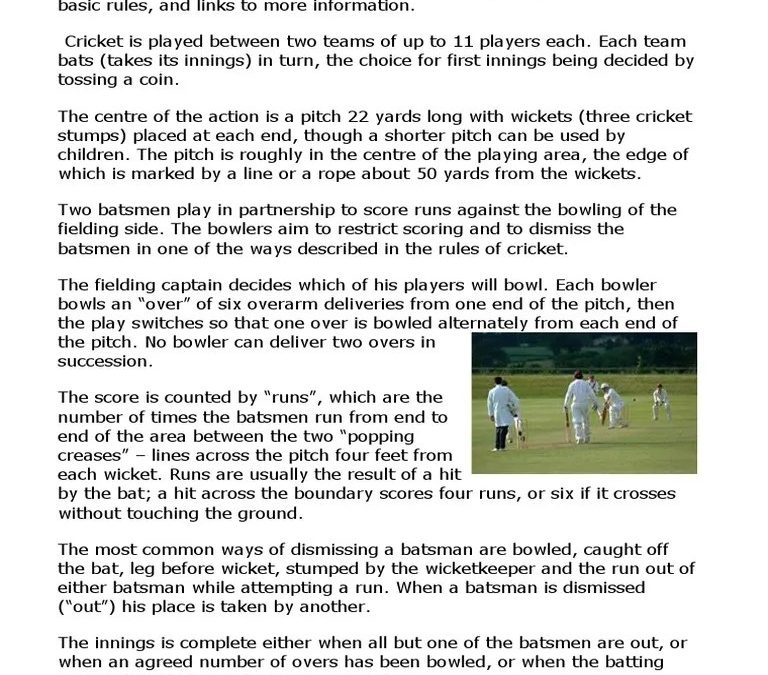 Rules Of Cricket