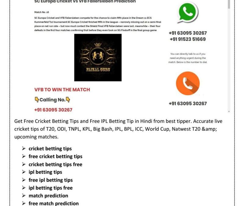 Today Match Betting Tips
