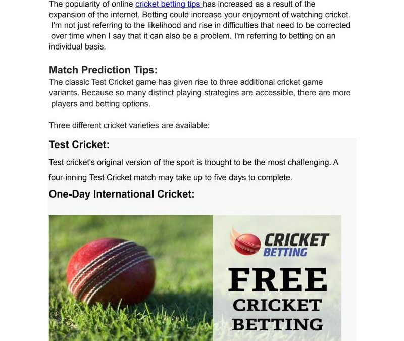 All Cricket Betting Tips Sites