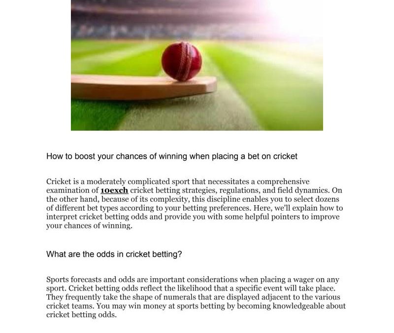 How To Calculate Cricket Betting Odds