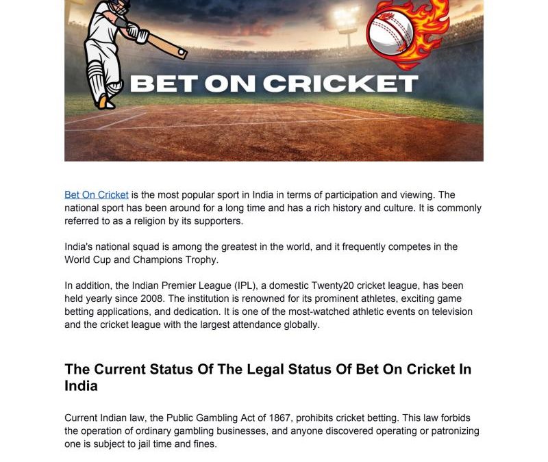 Online Cricket Bet