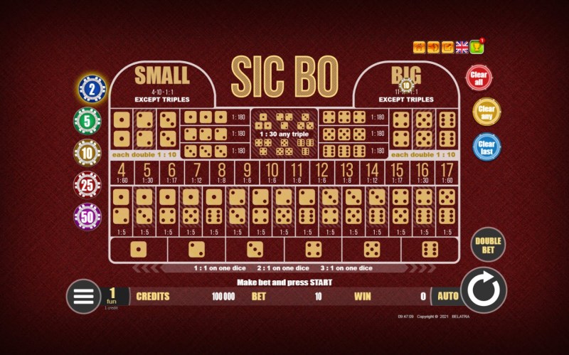 Play Sic Bo Online Free
