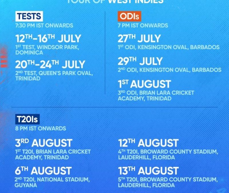 2022 Cricket Schedule India